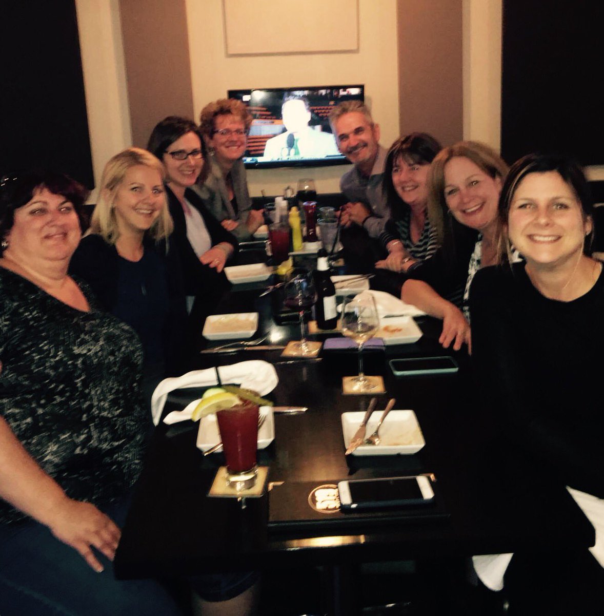 DeniseDeJong3's tweet photo. Dinner to celebrate day one of our BMO Business Banking Story! #ourstory #bmo200 #SWODRocks @davidj_blyth @prosser76 https://t.co/CgY3pqSmBR