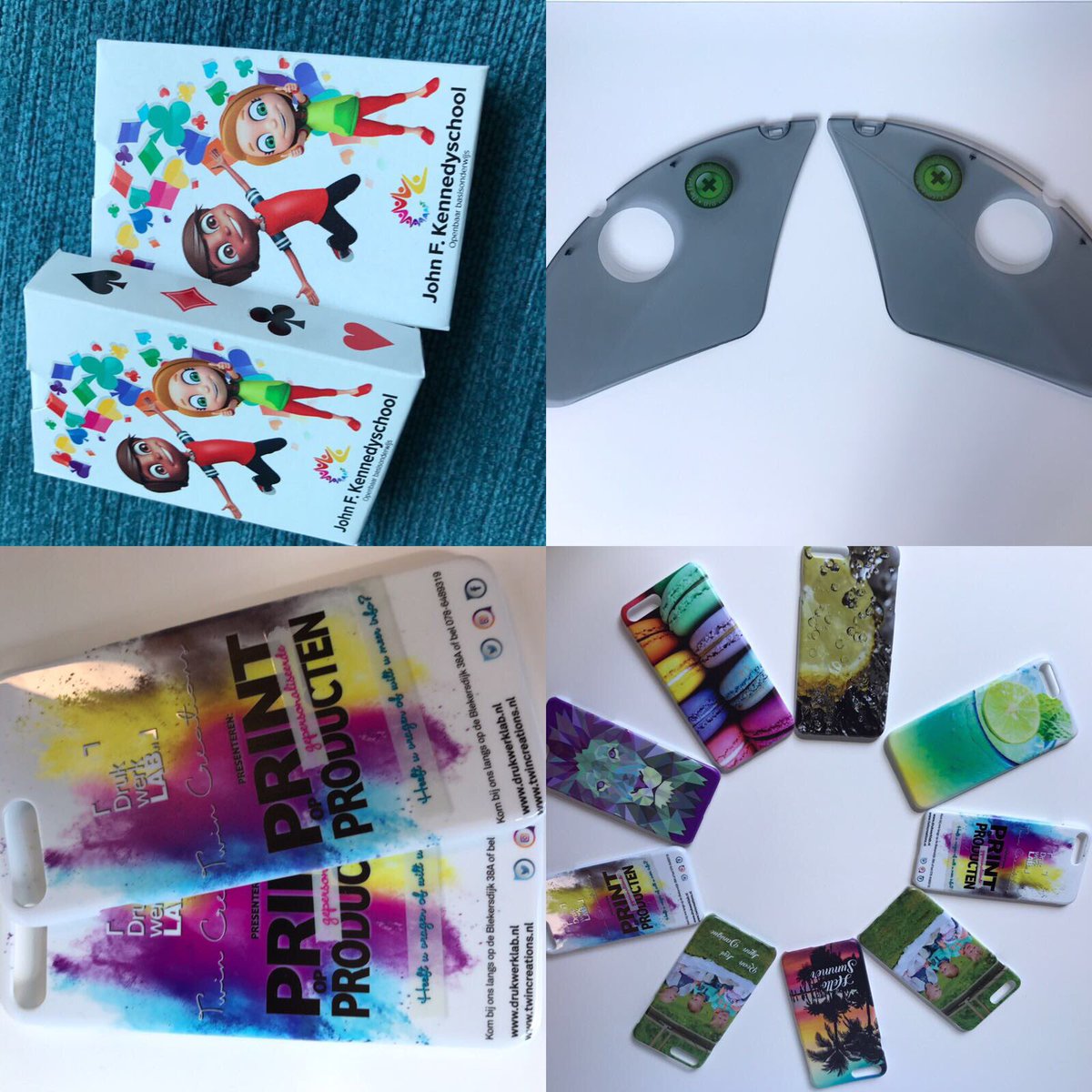 Een aantal leuke projecten gedaan! Diverse telefoonhoesjes, jasbeschermers, kaartspellen. Vele mogelijkheden met onze nieuwe printer!