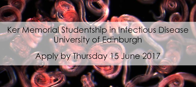 PhD place in infectious diseases <a href="/EdinburghUni/">The University of Edinburgh</a> - apply by 15 June eid.ed.ac.uk/ker-memorial-s… <a href="/SBSatEd/">Biological Sciences | University of Edinburgh</a> @bmtoEdUni <a href="/ThamaraiSch/">Thamarai Schneiders</a> <a href="/jrossfitz/">Ross Fitzgerald</a> <a href="/uoeKB/">King's Buildings</a>