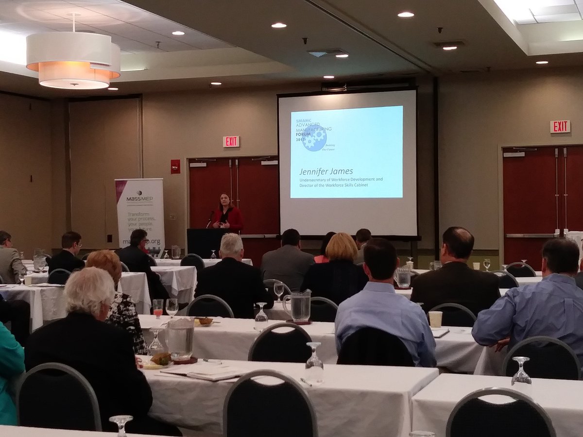 GNBWIB's tweet photo. Jennifer James discussing #manufacturing in #Massachusetts #SMAMC Forum 2017 #workforcedev https://t.co/1Kzzt7Tm9R