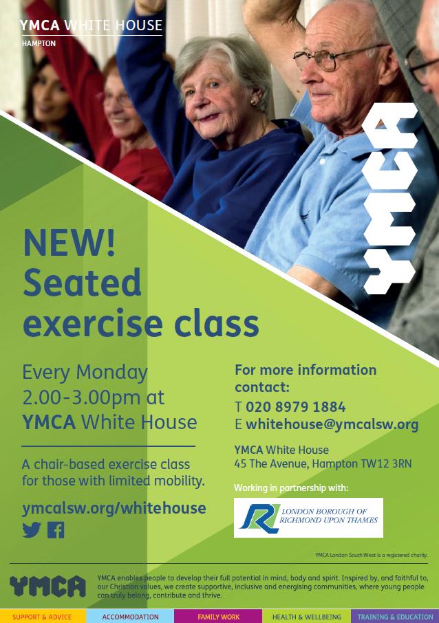 hmptnwhitehouse's tweet photo. New! #SeatedExercise class on #Mondays 2-3pm @ymcawhitehouse. Everyone welcome! #InclusiveClass @RichmondComLink @HamptonPN @LoveHamptonHill https://t.co/ViI1aEcWZi
