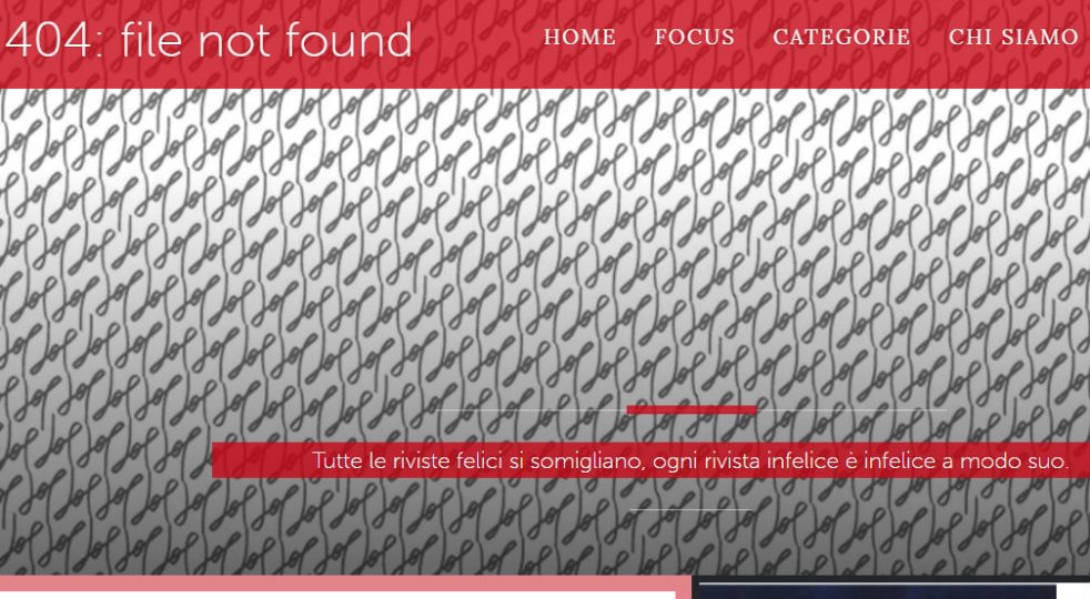 Le belle riviste letterarie online che purtroppo chiudono: bit.ly/2qSnnO8 <a href="/404_FNF/">404: file not found</a>