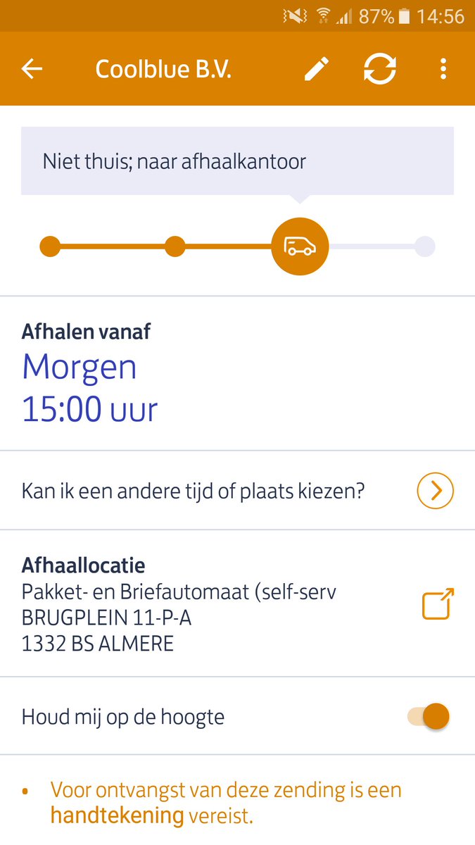 Knicks036's tweet photo. @PostNL @PostNL Huh... was de brief- en pakket automaat niet thuis? Waar wordt mijn pakket nu naar toe gebracht? #pilot #fail https://t.co/LYupQVGI1q