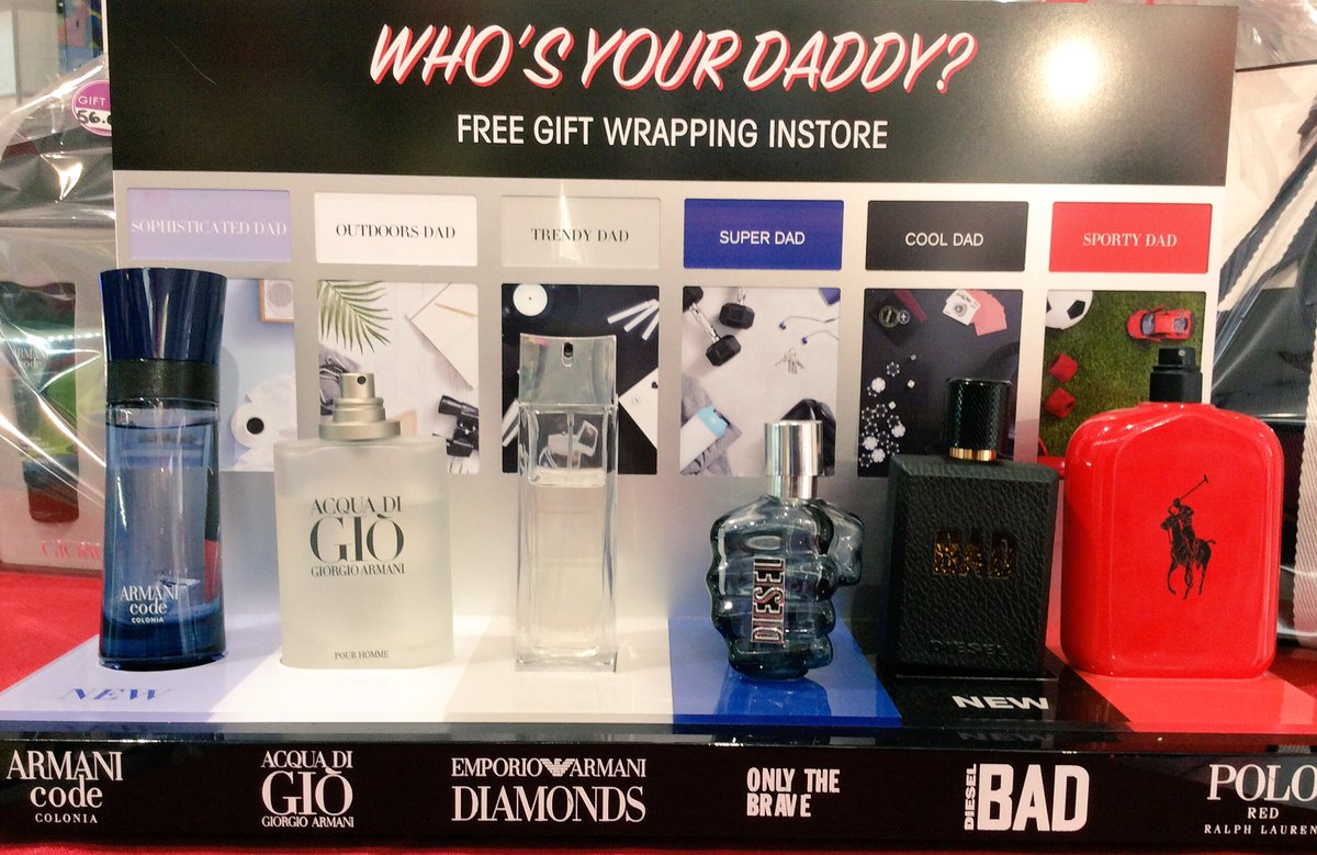 Find the perfect Father's Day fragrance in store today <a href="/ThePerfumeShop/">theperfumeshop</a> #wrexham <a href="/TPSPeople/">The Perfume People</a> #armani #diesel #Polo #superhero #whosyourdaddy