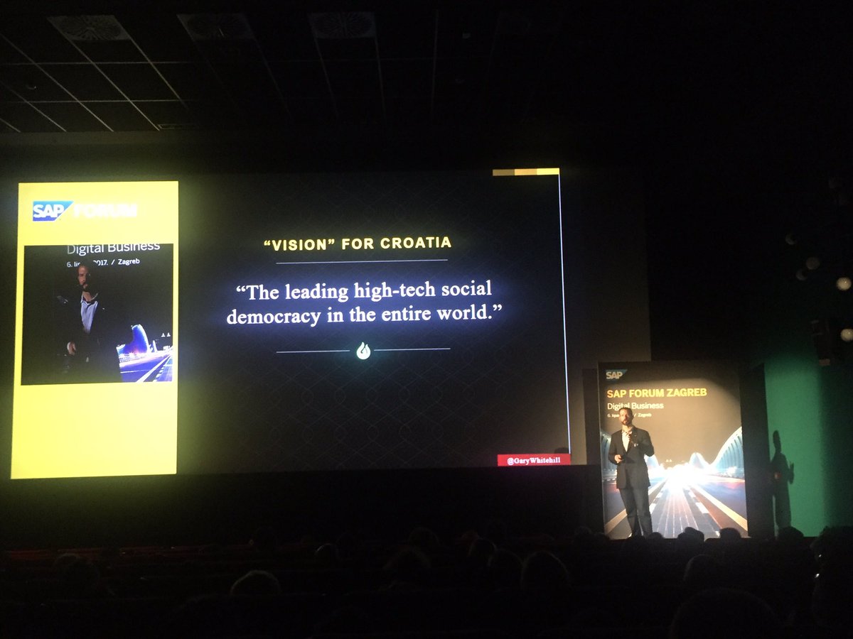IvanKovacevic3's tweet photo. Futurist @GaryWhitehill had some valuable tips for @Croatia_hr in his presentation on how to thrive in the 21st century #sapforum https://t.co/Teg5l6eBRM