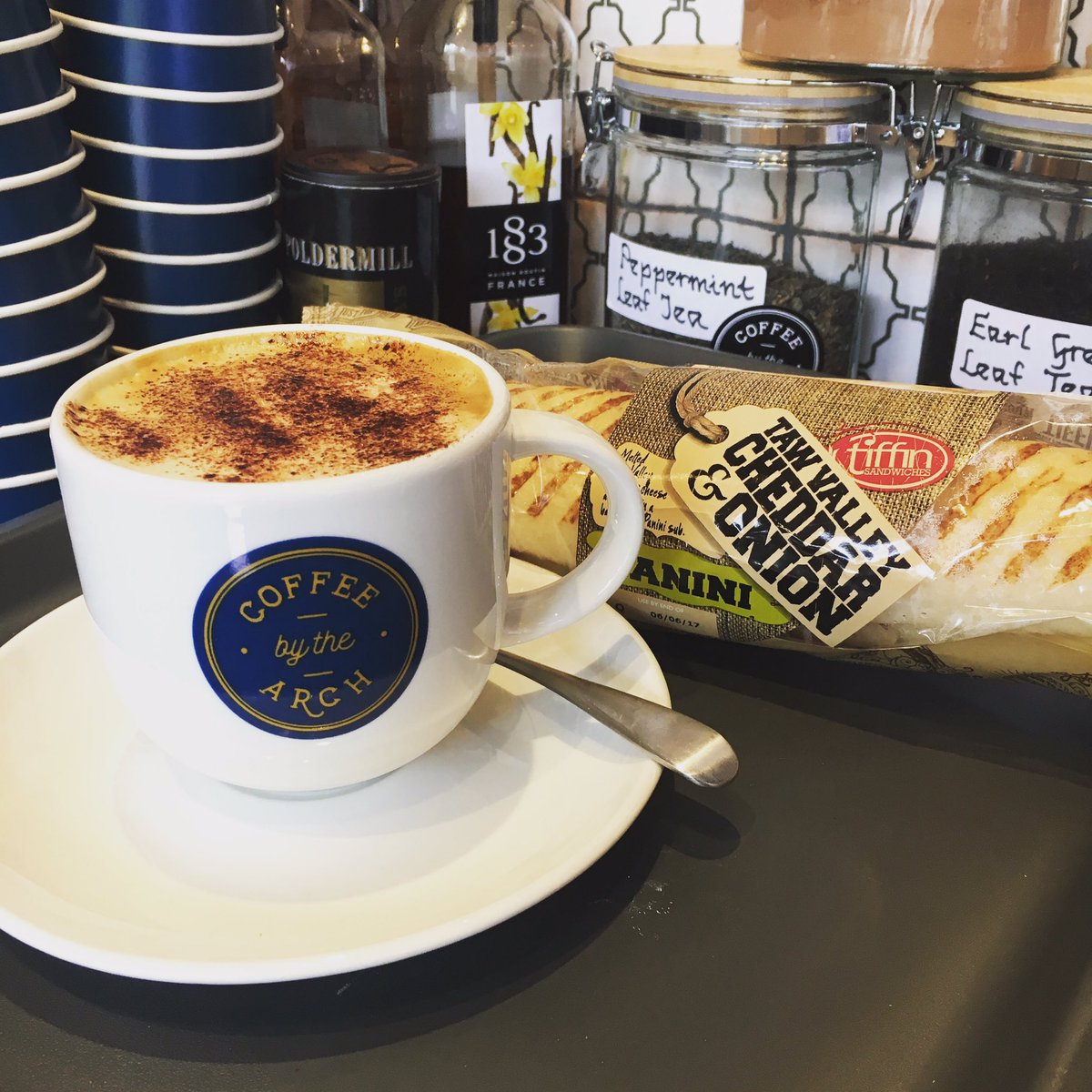 CoffeebytheArch's tweet photo. Delicious coffee and a tasty panini - get both this lunchtime for **£3.50** https://t.co/k1CCgMFdE3