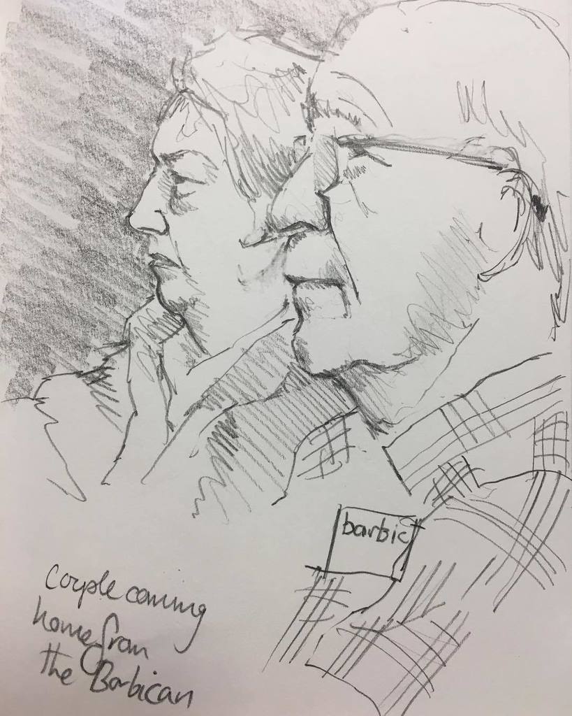 coleajeremy's tweet photo. Going home from a show at the Barbican.
#drawing #sketchbook #sketch #draw #pencilart #portrait #figure #figuredr… https://t.co/EqGHFOeUFs https://t.co/Fu8DvqZDjI