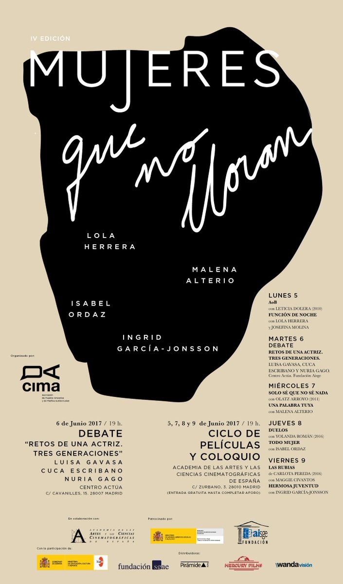 <a href="/FlordeTorres_/">Flor de Torres</a> Muchas gracias querida <a href="/FlordeTorres_/">Flor de Torres</a> . Un comienzo excepcional con mujeres extraordinarias: Lola Herrera, Josefina Molina y <a href="/AnaLabordeta/">Ana Labordeta</a>