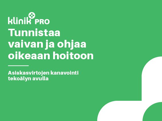 Klinik Access (@klinikhealth) on Twitter photo Etsimme osaavaa tekijää Klinikin kuntamyyntiin. Ilmianna itsesi tai kaverisi! Lisätietoja hannu.nissinen@klinik.fi #klinikpro Etsimme osaavaa tekijää Klinikin kuntamyyntiin. Ilmianna itsesi tai kaverisi! Lisätietoja hannu.nissinen@klinik.fi #klinikpro