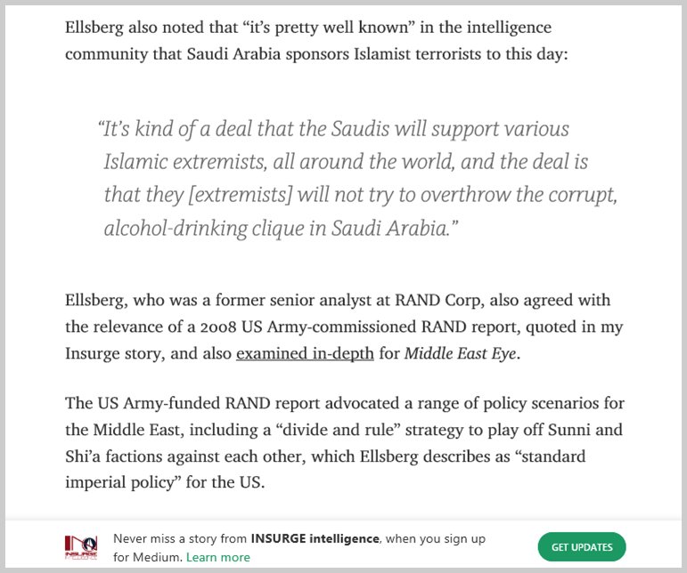 SoniaKatiMota's tweet image. 2015  Ex-intel officials: #Pentagon #Rand #DevideAndRule Report proves #US complicity in #ISIS.
#SaudiArabia #GE2017 medium.com/insurge-intell…