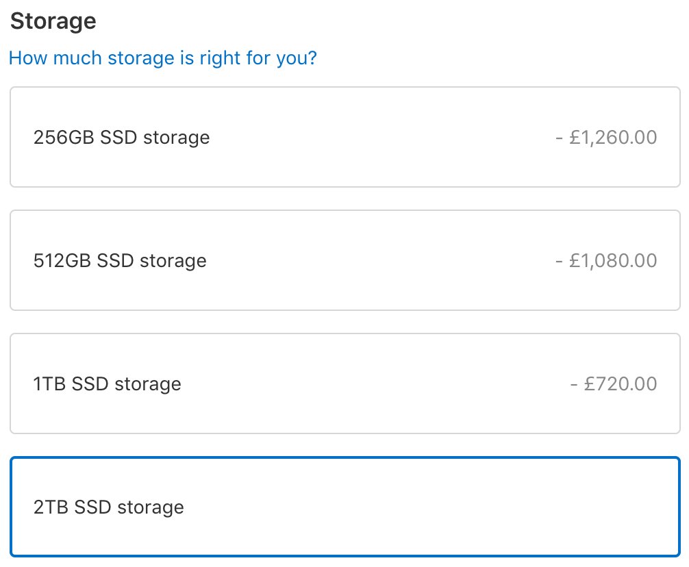 sorenrags's tweet image. #TIL you can buy a #MacBookPro2017 with a 2TB SSD.