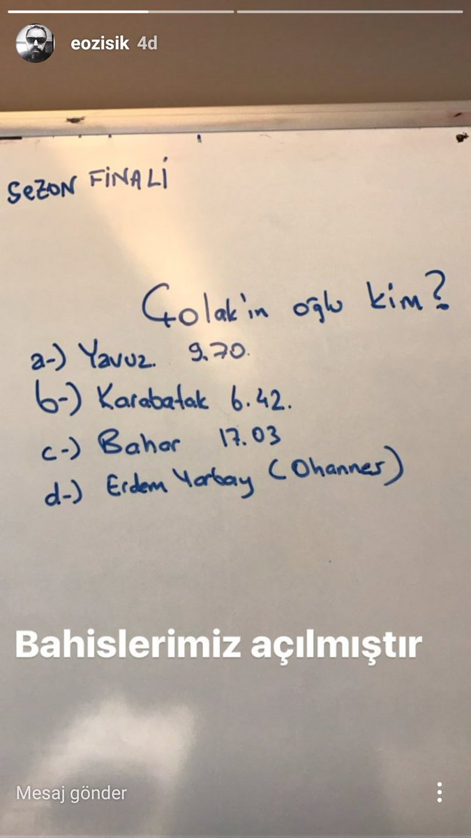 <a href="/SozYavuzKarasu/">YAVUZ KARASU</a> @atesacarsoz <a href="/SozBaharKutlu/">Bahar Kutlu 💉</a>  <a href="/ErdemYarbay/">Erdem Korkmaz</a>  bahisler açılmış asdfghjk