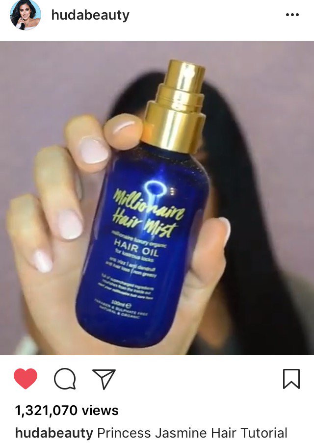 Did you spot #MillionaireHairMist on <a href="/hudabeauty/">Huda Beauty</a>'s Instagram page?! So honoured to be featured on her page. 😍💙✨