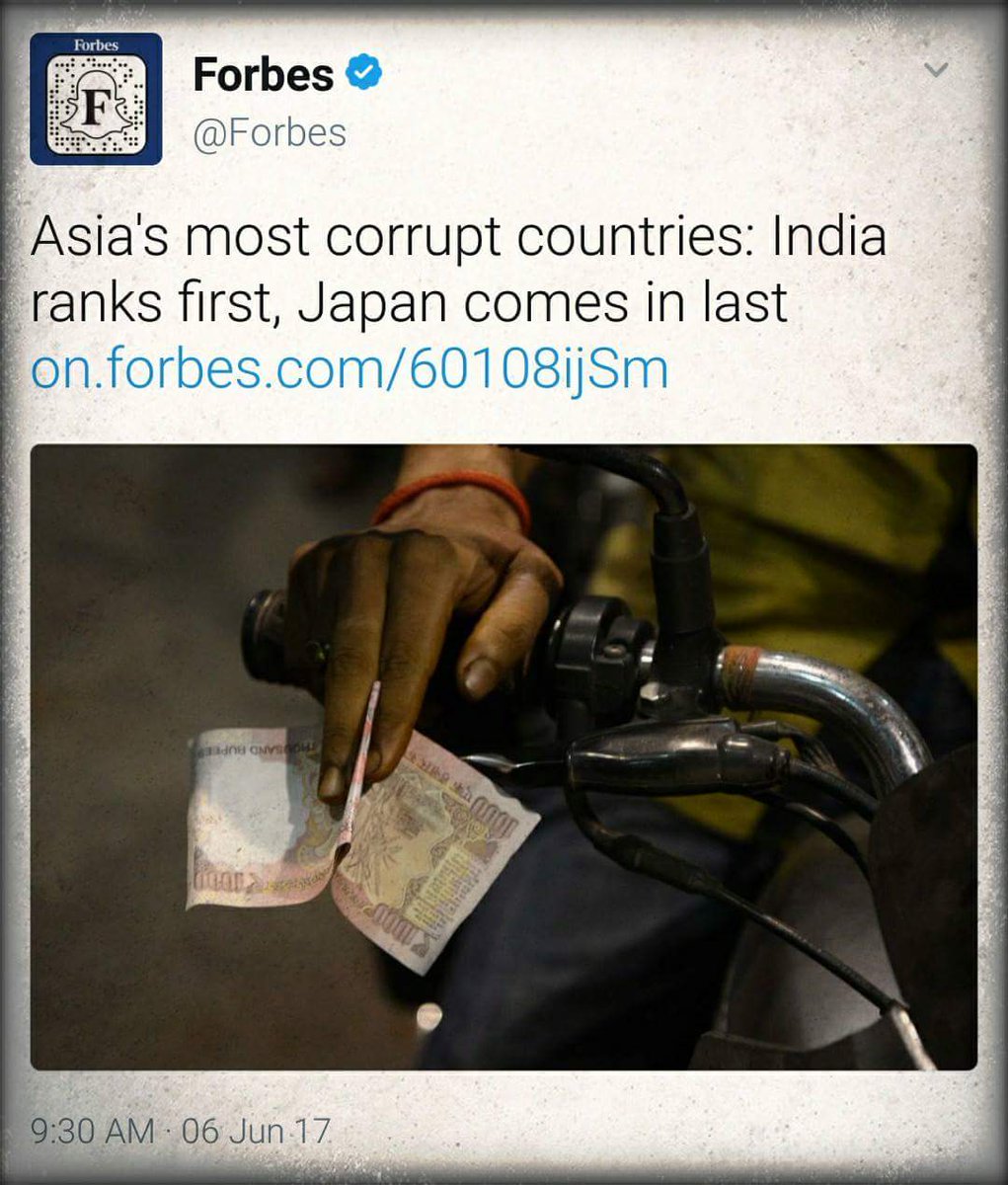 DalitRising's tweet photo. DAMN MODiji after all ur DEMONitisation blunder here we r no 1 in corruption ! Low in GDP Going high on unemployment Shame! @sanjayuvacha https://t.co/vCbV7WGItJ