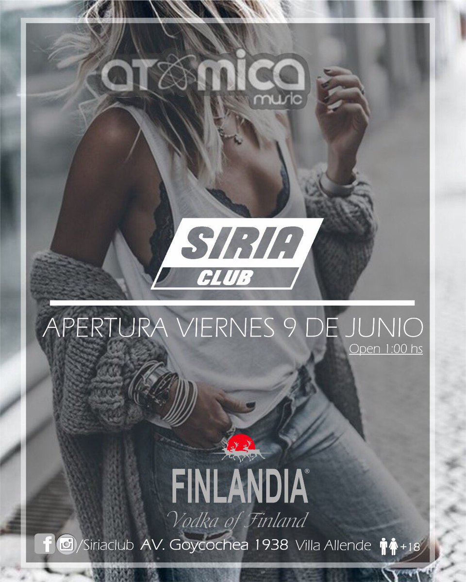 AtomicaMusic's tweet photo. Se viene un Viernes a pura joda . Te lo vas a perder ? Siria Club (Va Allende) https://t.co/A4ABpjbZNn