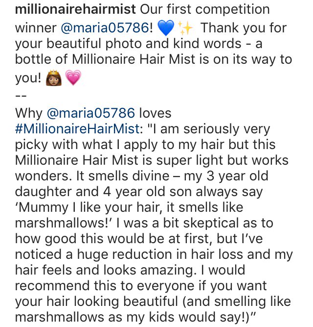 Our first competition winner @maria05786 from Instagram! ✨ Thank you for your photo &amp; kind words - a bottle of MHM is on its way to you! 💗