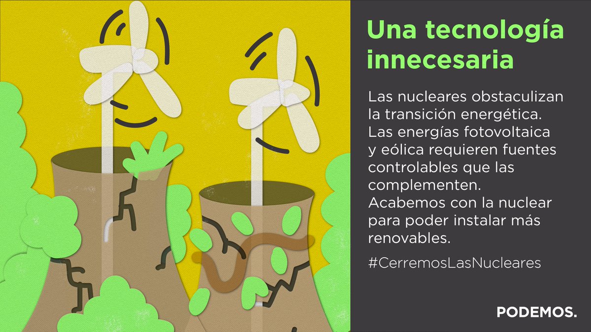 etorrescuideiru's tweet image. #CerremosLasNucleares que sólo sirven para enriquecer a las eléctricas. Nuestro país tiene el potencial para ser nº1 en energías renovables