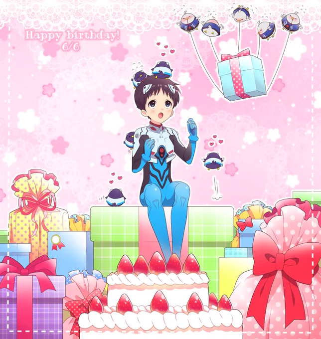 ちゅんカヲシンでお祝いしました。　#碇シンジ生誕祭2017 