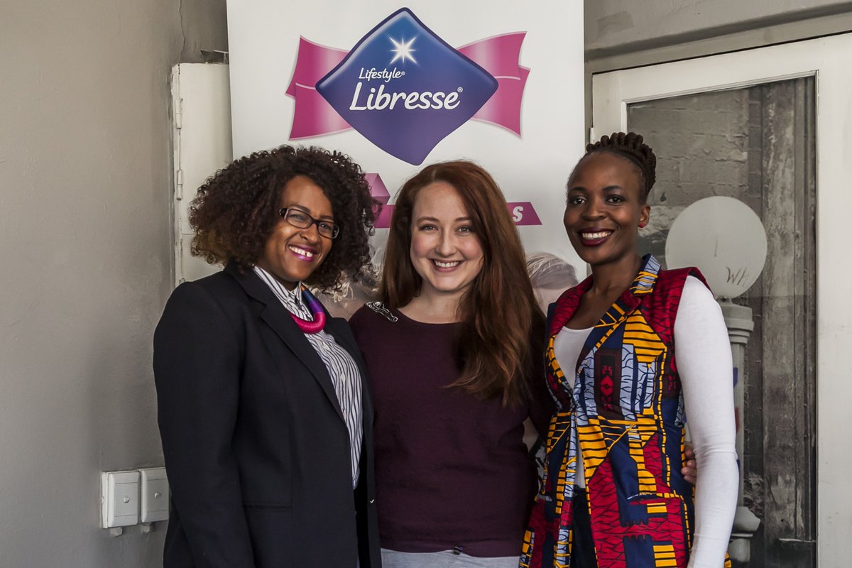 Our <a href="/Libresse_SA/">Libresse SA</a> team <a href="/mnojiwa/">Mpho Nojiwa</a> <a href="/TheGingerKerry/">Kerry</a> and <a href="/CelebGynae/">Dr Mpume #dr.gynae</a> pushing boundaries and being #unembarrassed for days at our launch today!