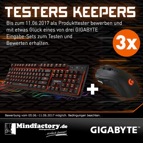 Mindfactory_de's tweet photo. Auch diese Woche #TestersKeepers! Dieses Mal mit drei Eingabesets von @GIGABYTE_GBT (K85+XM300). Jetzt mitmachen ► https://t.co/rEOxEqlZQd https://t.co/k9GN8pM80U