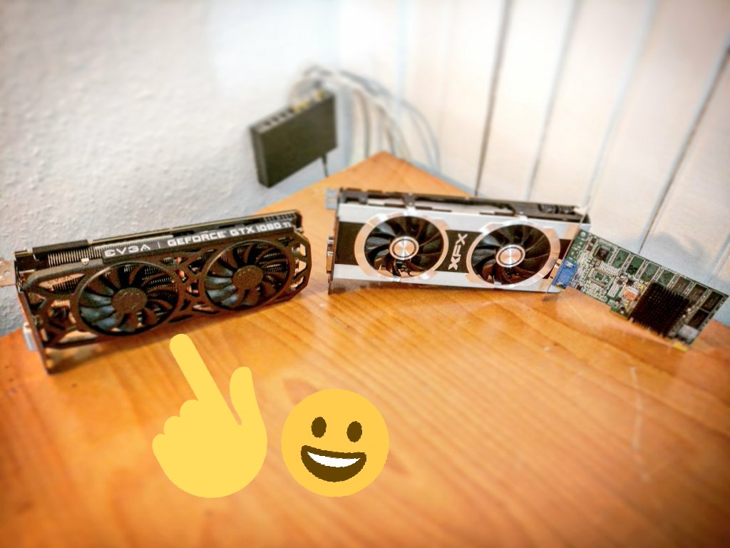 sharknoon's tweet photo. New Graphicscard 😀 #EVGA #1080ti #Expensive #longAwaited #muchNeededUpgrade https://t.co/VvmMTxCST3
