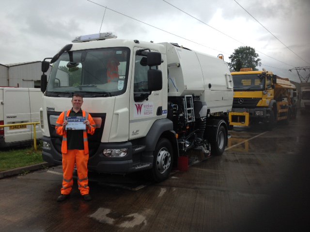 BucherUK's tweet photo. #SweeperSelfie of Jonathan at @wrexhamcbc during his train-the-trainer course yesterday #LoveCleanStreets #SpotAJohnston Great pic! https://t.co/TV1xpdkuEf