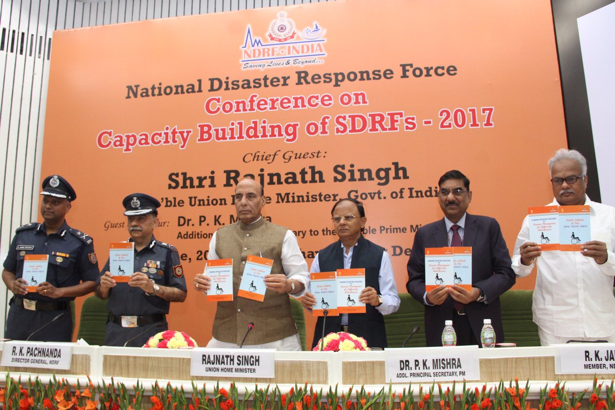 HMOIndia's tweet photo. HM Shri @rajnathsingh inaugurates National Level Conference on "Capacity Building of SDRFs-2017: https://t.co/qchvZb1yWW https://t.co/NI37N5hQxF