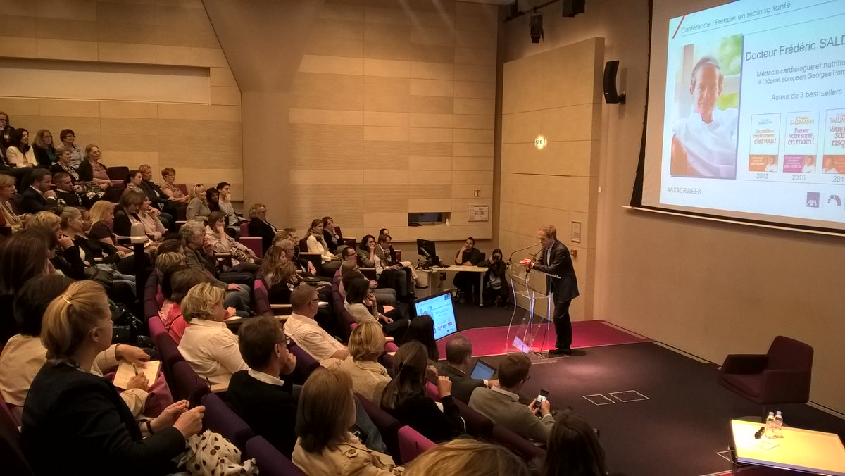 christophebayle's tweet photo. Comment améliorer ses télomères, par le Dr F. Saldmann, en conférence @AXA  #AXACRWeek #RSE  #sante @Clo_duFretay @SoubranneC https://t.co/K8uen15ErG