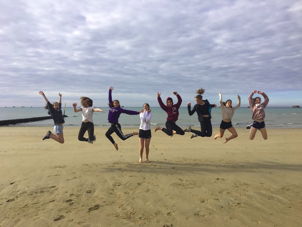 ISBNewsTeam's tweet photo. Grade 8 students in #Normandy, having fun and learning about the men who risked their lives for our future! #Mslearns #Dday #WeWillRemember https://t.co/a3K3nK1Onj