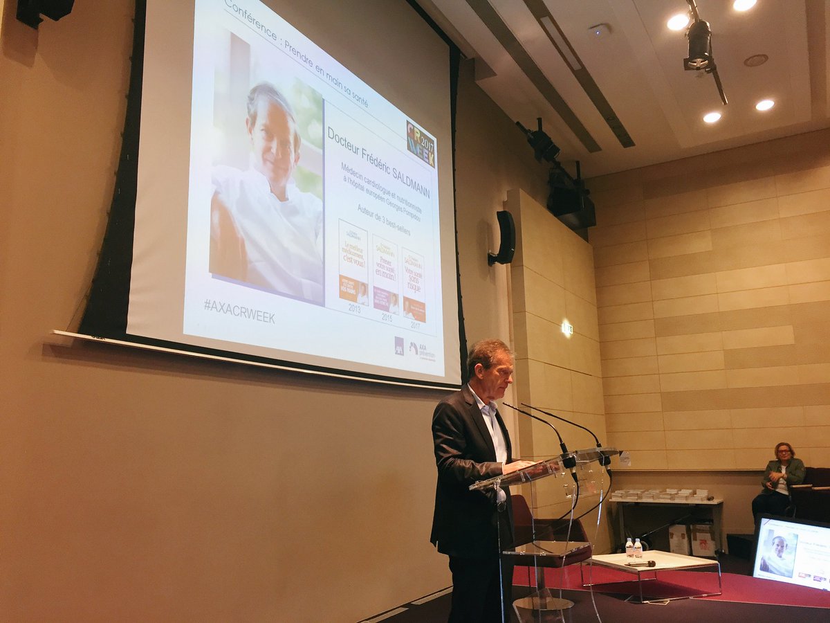 SoubranneC's tweet photo. C'est parti pour #AXACRWeek ! Salle comble pour Dr Frederic Saldmann et ses conseils #sante avec @AXAprevention https://t.co/qtDc7LEJTZ