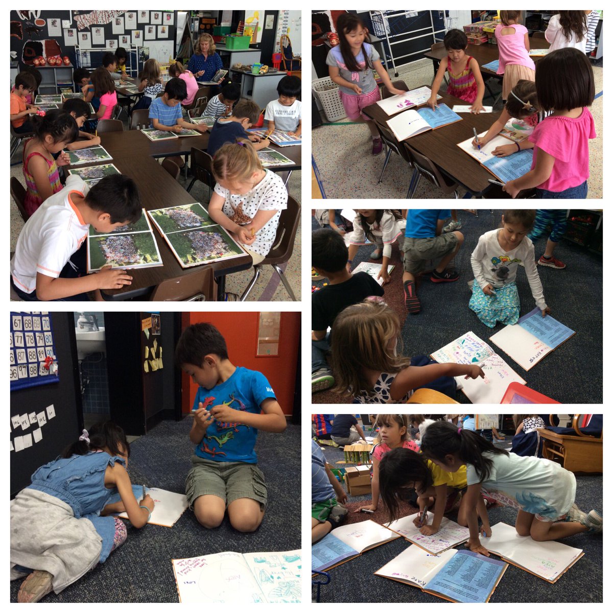 asijkh's tweet photo. Signing yearbooks - The kindergarteners were so excited to receive their first yearbook @esasij! @asijkghlheureux https://t.co/7DcgPsDtg0