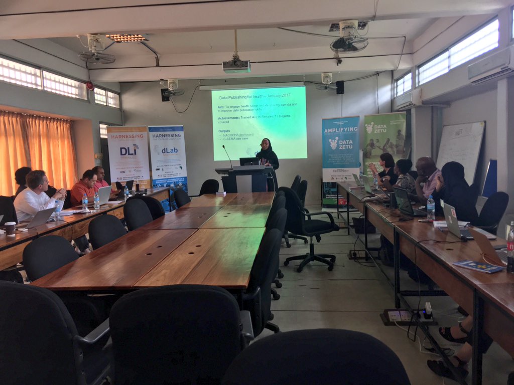 dLabTz's tweet photo. Our head of training @TungaMahadia presenting achievements and success stories #DataChampions https://t.co/J9pYmAzJKa