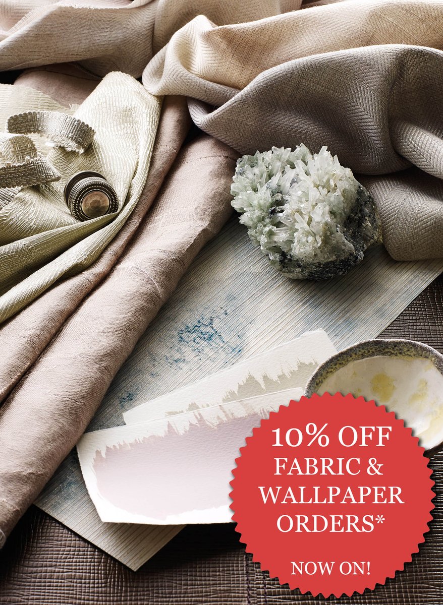 ✧ 10% OFF ALL FABRIC &amp; WALLPAPER ORDERS IN-STORE* ✧

Call us on 01246 583444 to make the most of our Summer Event savings!