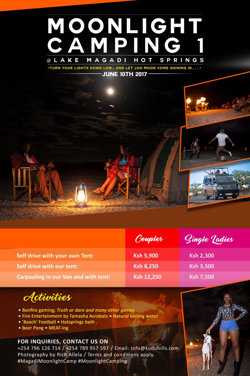 Magadiadventure's tweet photo. GREATEST EVENT! SAT 10TH JUNE; MOONLIGHT CAMPING LAKE MAGADI.
https://t.co/8CMR3o3OAa
 #MoonlightCamping #TembeaKenya #Magadi https://t.co/z11xumo3WI