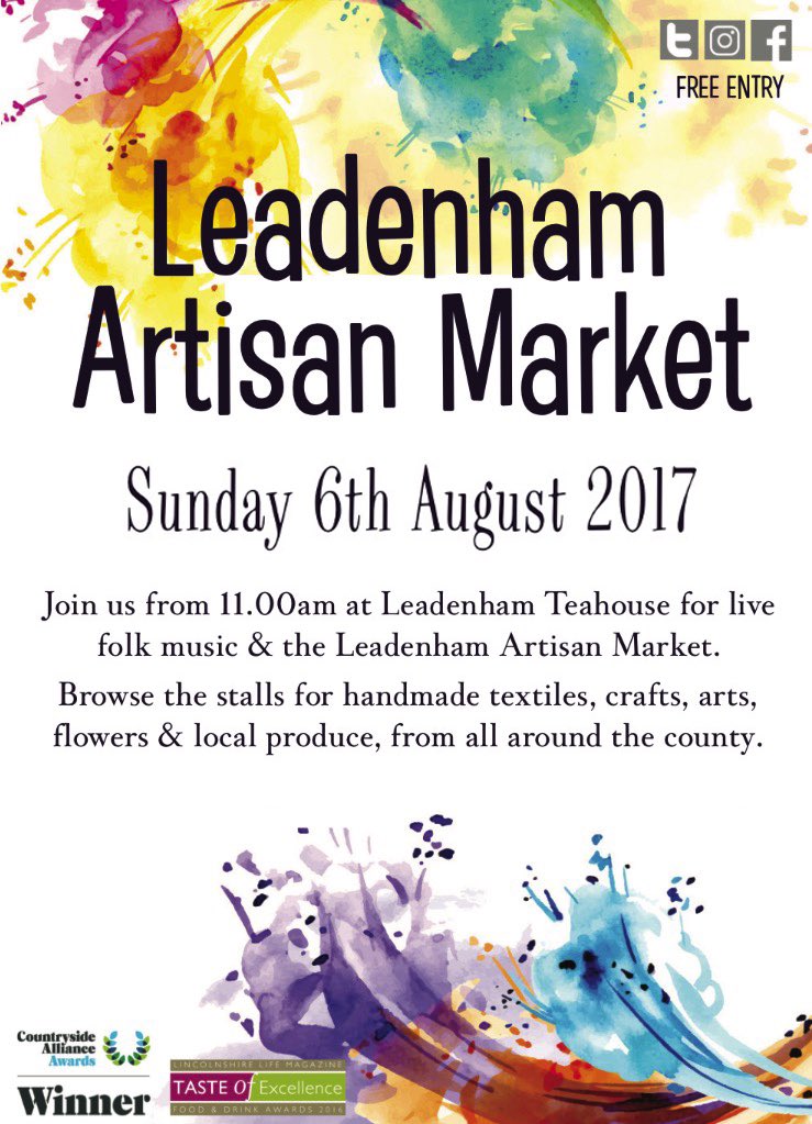 Leadenham Teahouse (@leadenhamtea) on Twitter photo We're looking for Lincolnshire
#traders
#growers
#crafters
#artists
#producers
#artisans
Stalls £10 donation for <a href="/M_R_F/">Meningitis Research</a>
01400 318497
RT We're looking for Lincolnshire
#traders
#growers
#crafters
#artists
#producers
#artisans
Stalls £10 donation for <a href="/M_R_F/">Meningitis Research</a>
01400 318497
RT