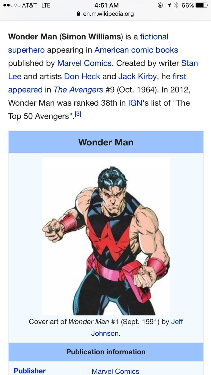 Chadwik3's tweet image. @sethmeyers @LateNightSeth just so u know u were wrong There is a #WonderMan &amp;amp; he has existed 4 abt 53 yrs now. #fail #badresearch #Covfefe