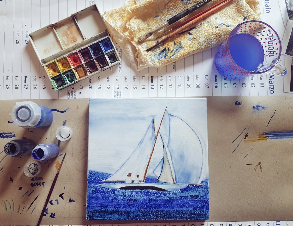 gilla_7's tweet photo. Momento artistico dal weekend. #doimo #doimolivingart #nartistis #6giugno #sea #art #sail #painting https://t.co/dCZsC3b1ZG