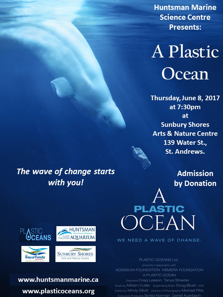 OneBlueBucket's tweet photo. 'A Plastic Ocean' is playing @SunburyShores1 in #StAndrews on #WorldOceansDay, June 8 @ 730pm. Come support a #DebrisFreeFundy #MarineDebris https://t.co/FUwrQU4w6i