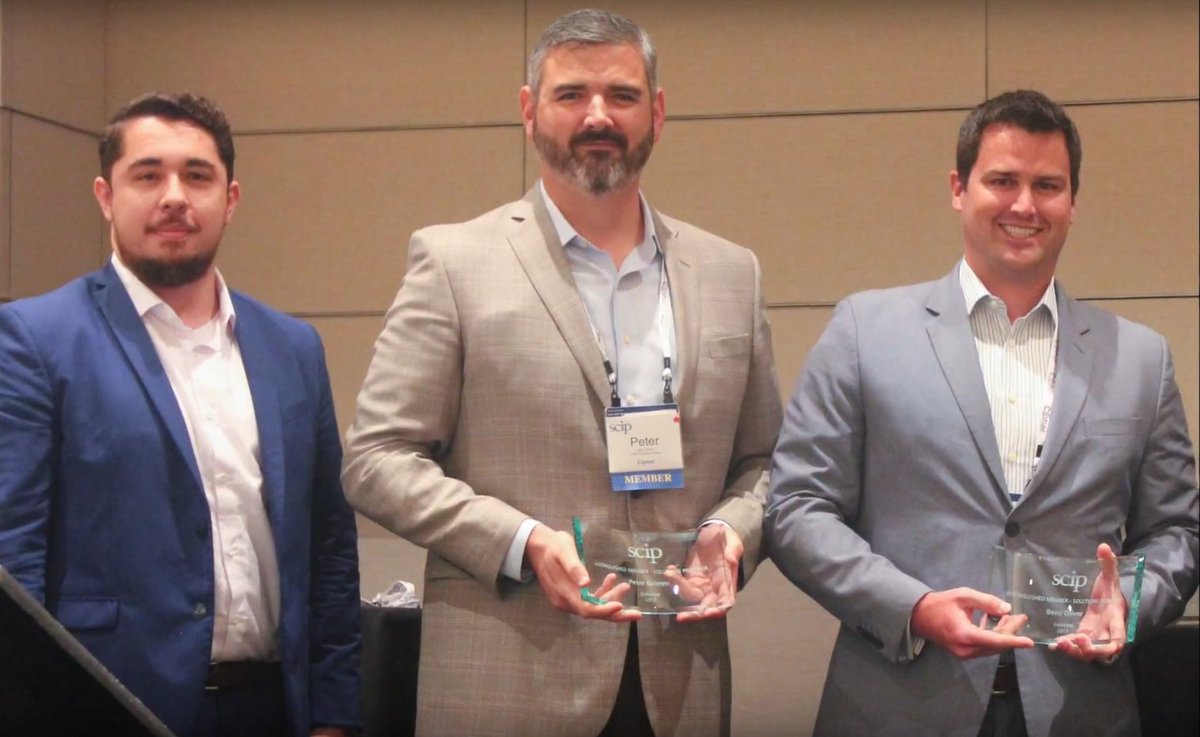 CipherSysLLC's tweet photo. .@petegrimm185 & @TheBeauOliver accepted the Distinguished Member Award from @SCIP at the #SCIP17 conference. https://t.co/OGLPZCl2ov https://t.co/qbZ00FR20X