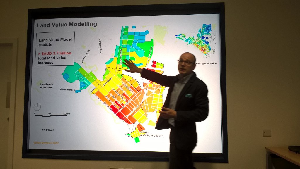 @Tim_Stonor showing how use #GIS to enhance values by improving connectivity <a href="/Space_Syntax/">Space Syntax Limited</a> <a href="/NorthumbriaVRV/">Northumbria_VRV</a> <a href="/theAoU/">The Academy of Urbanism</a>