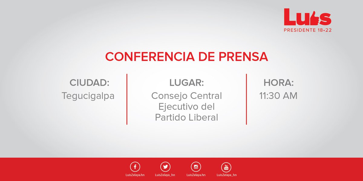 luiszelaya_hn's tweet photo. Hoy conferencia de prensa en el Central Ejecutivo del Partido Liberal. ¡Pendientes del Facebook live en https://t.co/r0SO7kTkXZ! https://t.co/kAAwFlVhb9