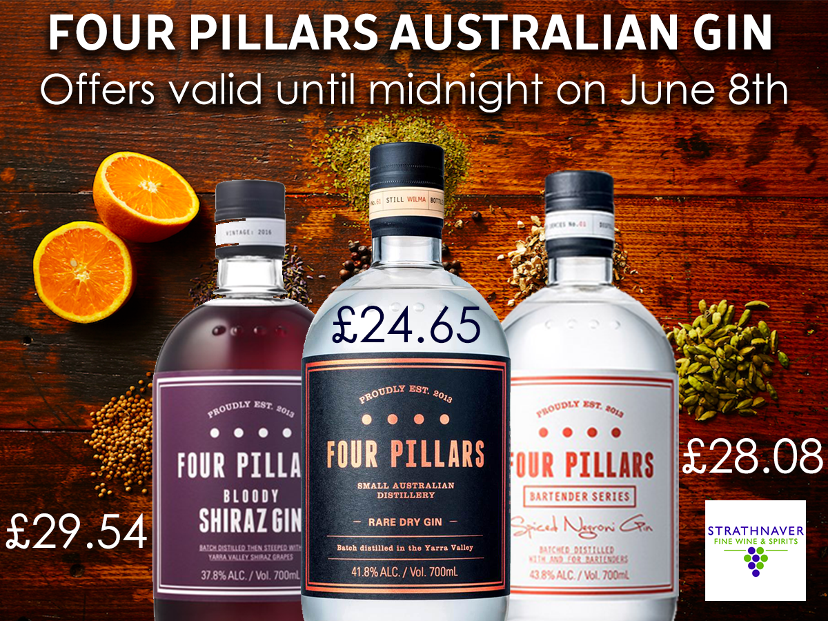 strathnaverwine's tweet photo. Today's #WorldGinDay deal features @FourPillarsGin all the way from #Australia!
Find yours here: https://t.co/YEPs4fFPaK
#thursdaymotivation https://t.co/r9Jjoh9vkn
