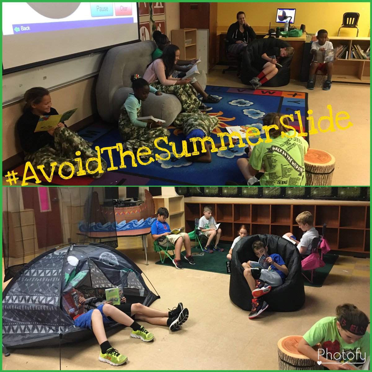 HagenRoad's tweet image. How does #TeamHagen💚 #AvoidTheSummerSlide?  They make a super comfy &amp;amp; inviting  #ReadingRoom at @HRESAfterschool Camp! ⛺️🛋#GrowingStrong💪🏽📚