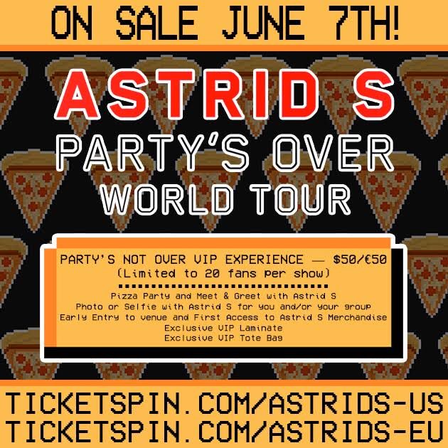 HEYY GUYS!!! SOO. VIP sale is also tomorrow. No code. It's literally a pizza party just for us to hang out ❤️ Only 20 tickets per concert 🍕