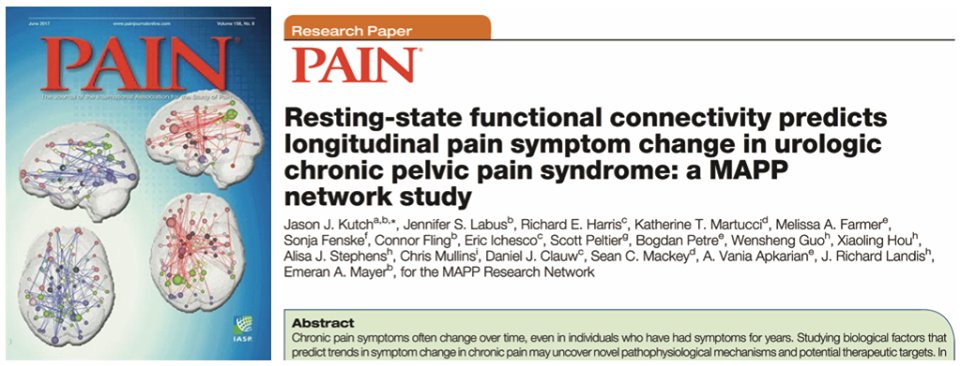 New paper identifying new Rx targets for #pelvicpain! Jason Kutch presents these results at #WCAPP17. #pelvicmafia #CPPS #MensHealthMonth