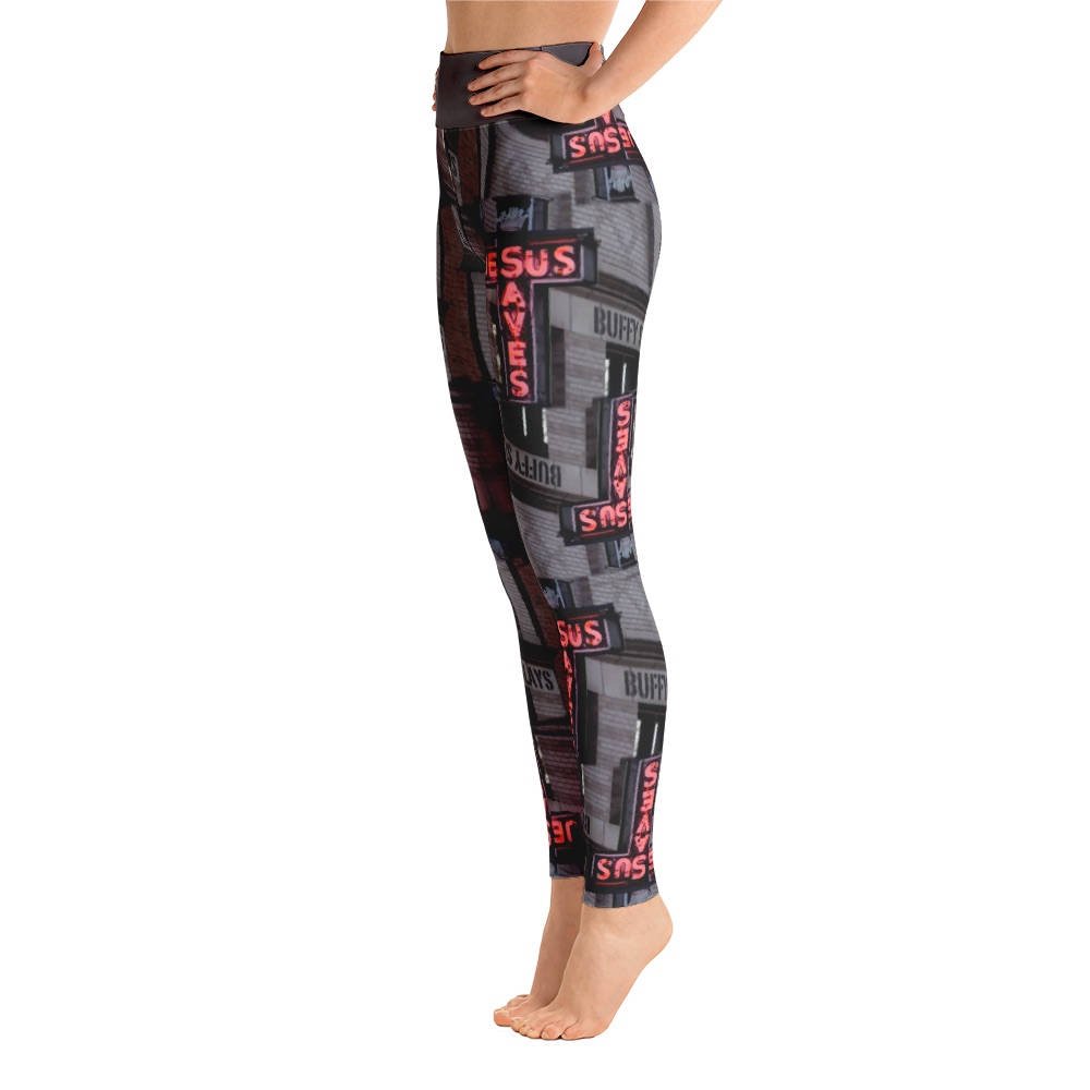 STEALTHGEEKDSGN's tweet photo. Check out Buffy the Vampire Slayer Art Yoga Leggings - Jesus Saves Buffy Slays 

https://t.co/CA9ZtlRheL. https://t.co/QxxcGjQ4CF