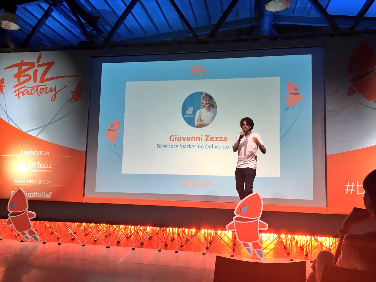 jaItalia's tweet photo. Giovanni #Zezza parla dell'esperienza di @Deliveroo_Italy a #BizFactory17 https://t.co/AL7n2X1cLm