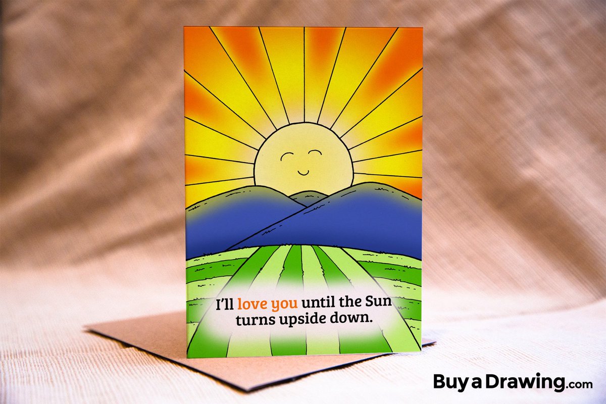 My 9 year old daughter came up with the slogan for this love card. She receives all profits made by any sales :) - etsy.com/listing/514614…