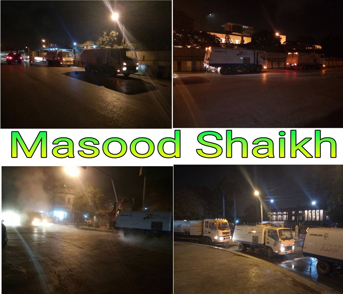 MasoodAhmedPPP's tweet photo. Late Night Road Sweeping & Washing on different roads of Karachi.
#LocalGovtDept Sindh. #PPP https://t.co/MjQg89aEHq
