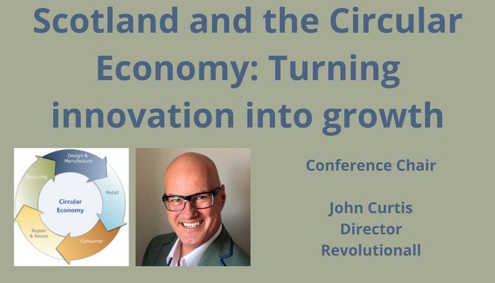 Delighted <a href="/johnwcurtis/">JC</a> of <a href="/revolutionallUK/">Revolutionall</a> chairing our conference on Scotland's #CircularEconomy. More info here goo.gl/nG8niW.